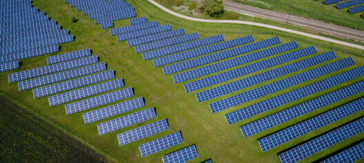 field with solar panels